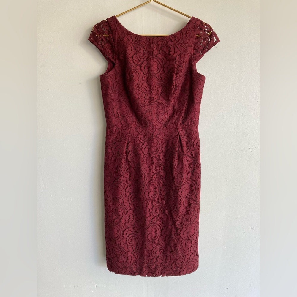 J. Crew Burgundy Lace Dress